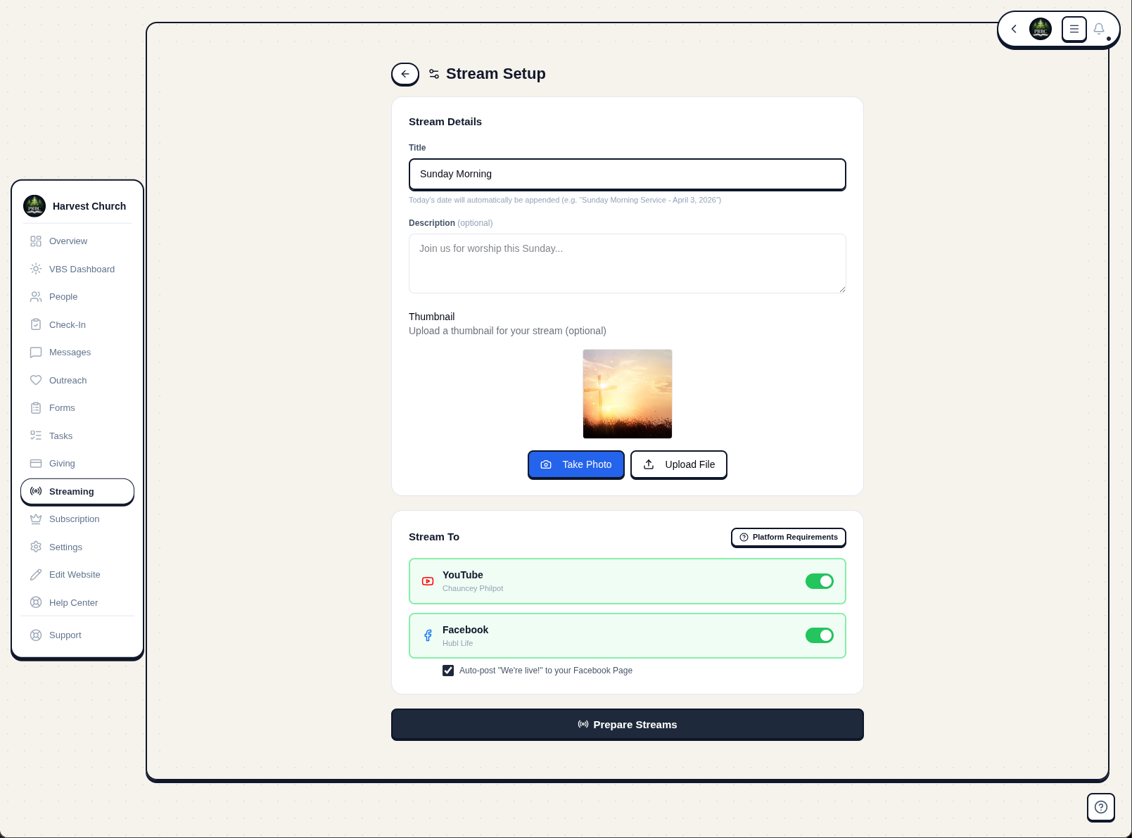 Stream setup with multi-destination broadcasting